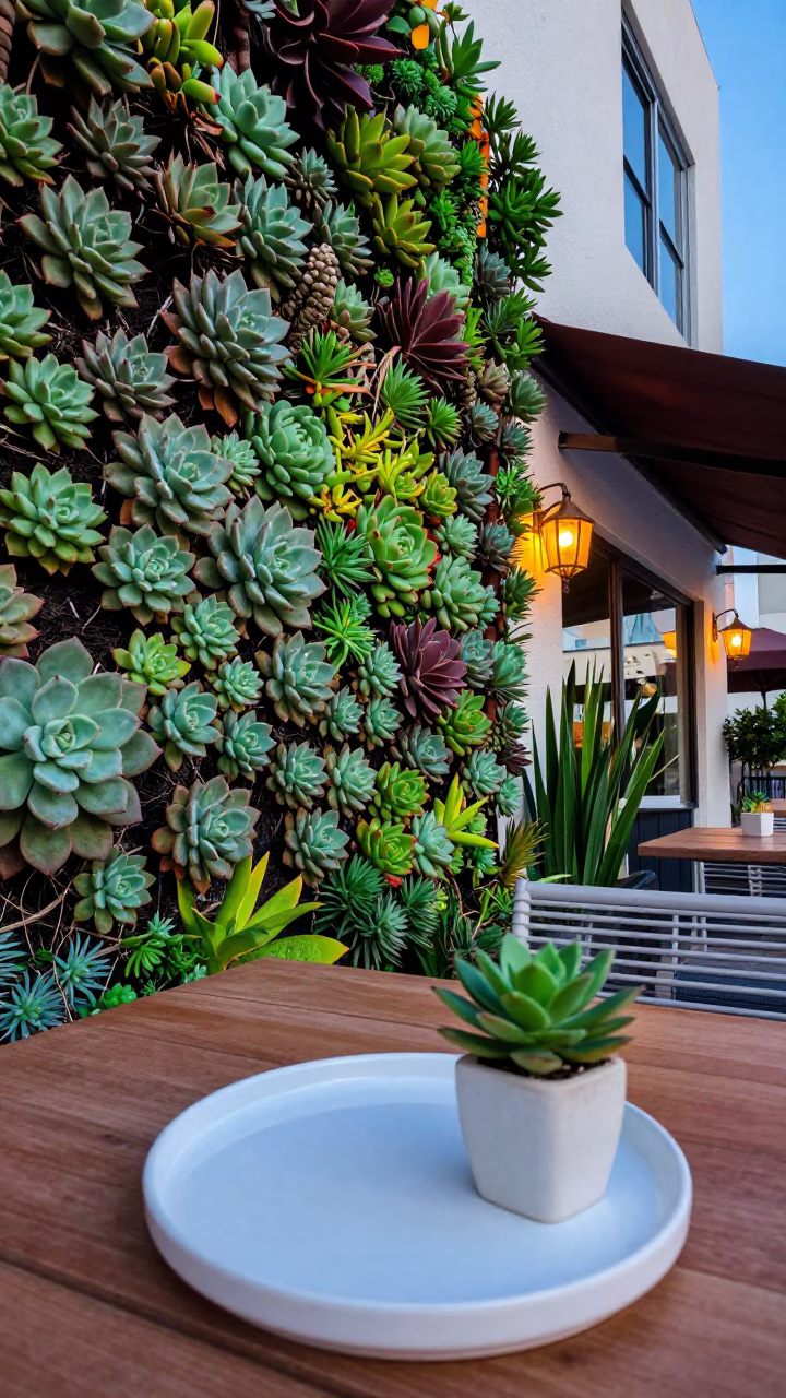 Cafe Exterior in Miami at The Early Evening Light in in Miami, Florida, United States
