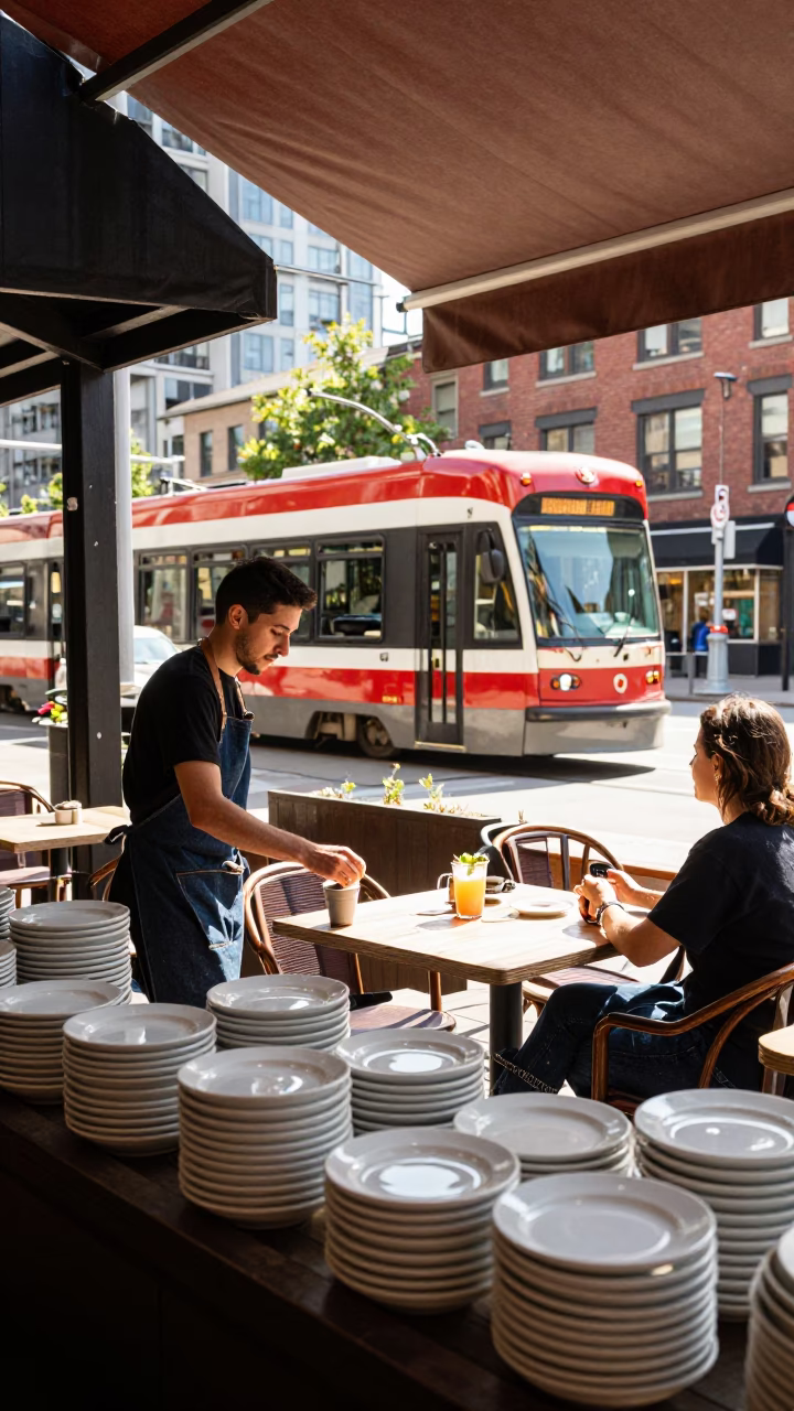 Cafe Interaction in Toronto in in Toronto, Ontario, Canada
