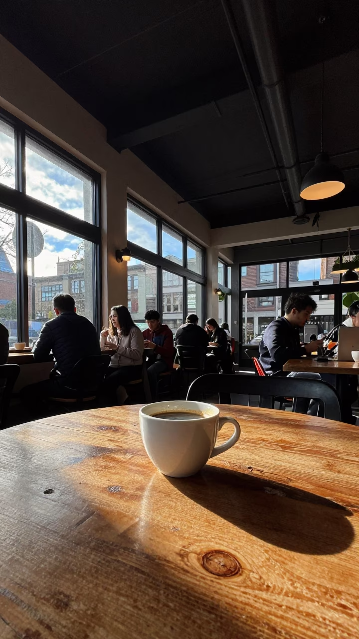 Cafe Interior at The Late Morning Light in Portland in in Portland, Oregon, United States