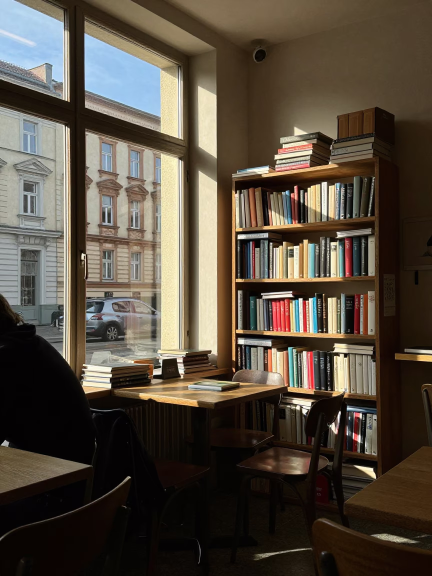 Cafe Interior in Berlin at The Early Afternoon Light in in Berlin, Germany