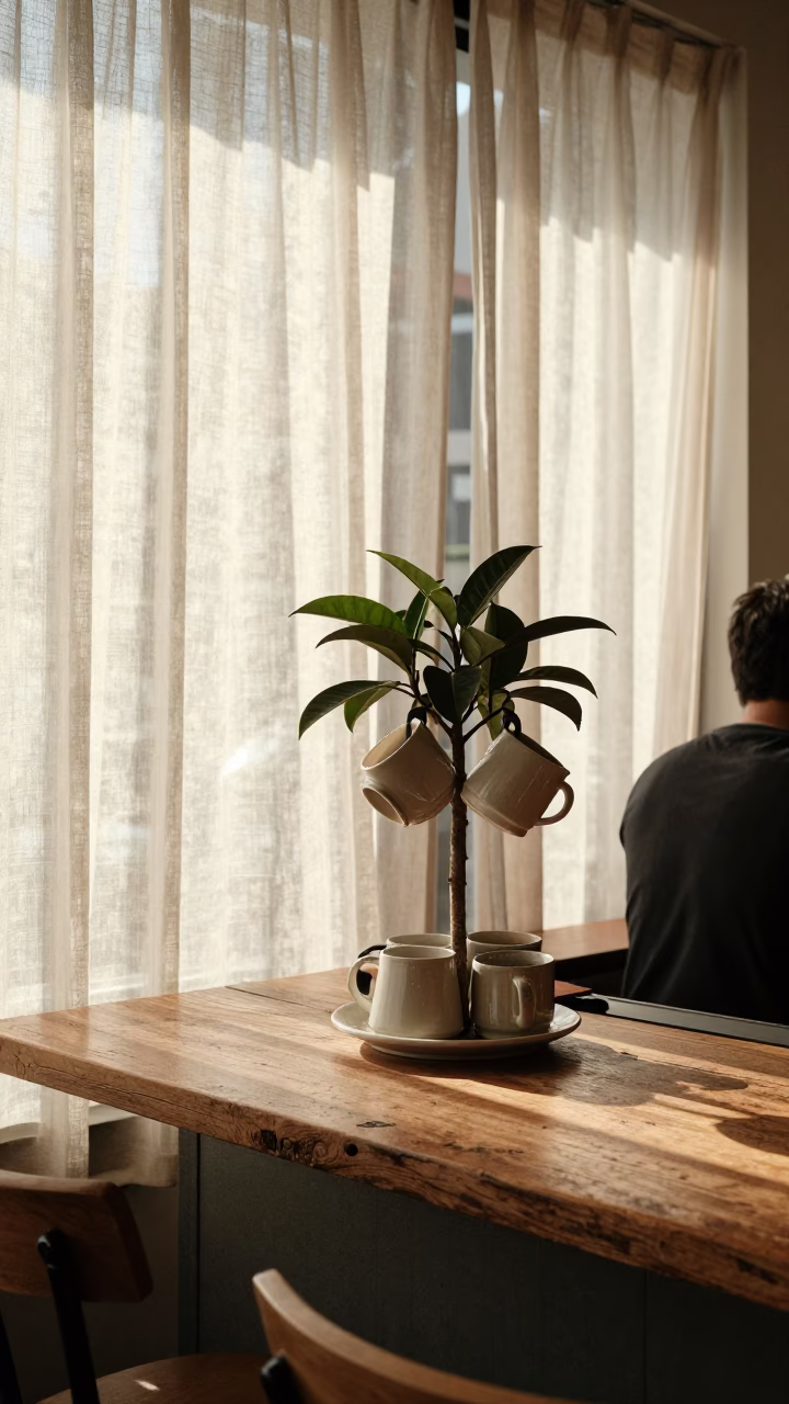 Cafe Interior in Melbourne at The Early Afternoon Light in in Melbourne, Victoria, Australia