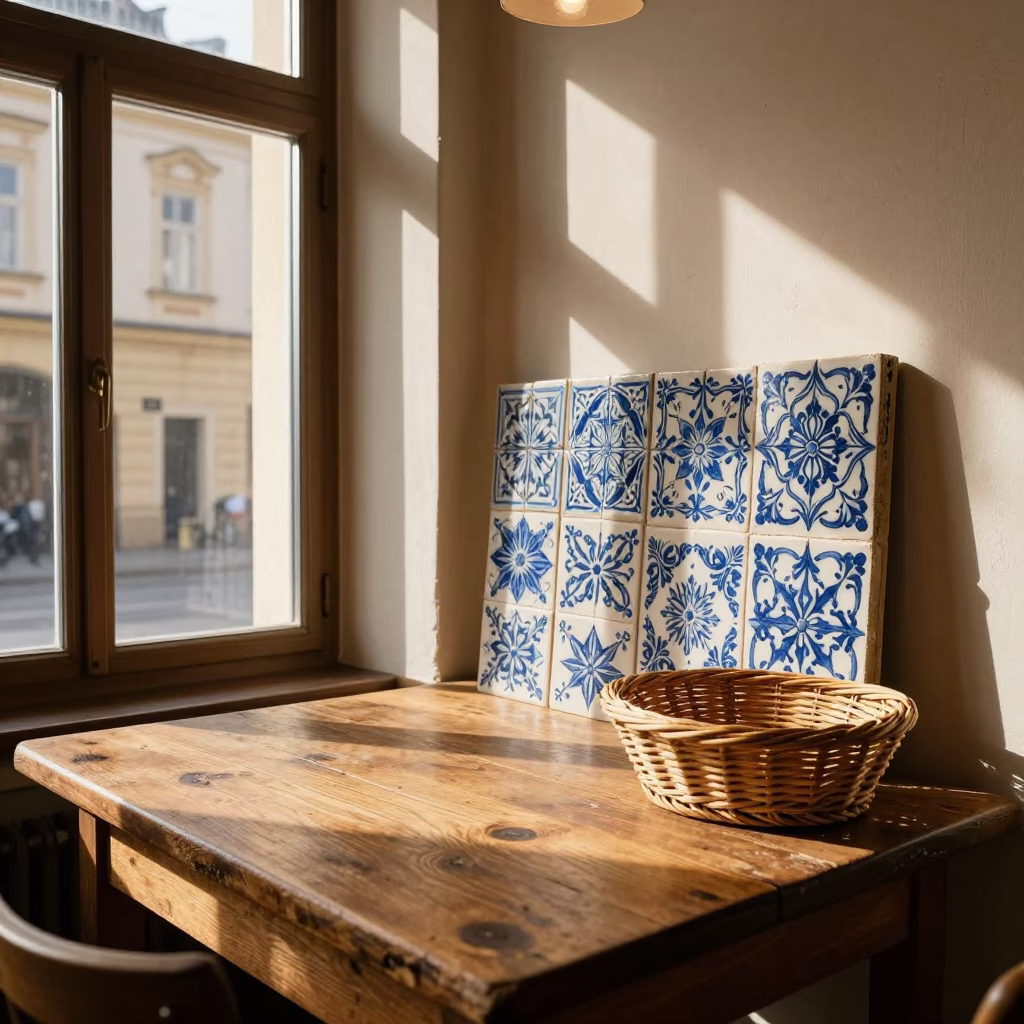 Cafe Interior in Prague at Late Afternoon Light in in Prague, Czech Republic