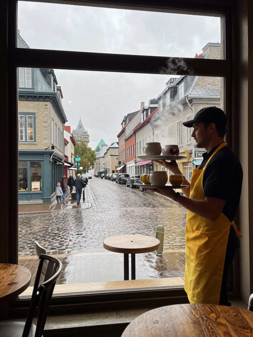 Café Interior in Quebec City in in Quebec City, Quebec, Canada