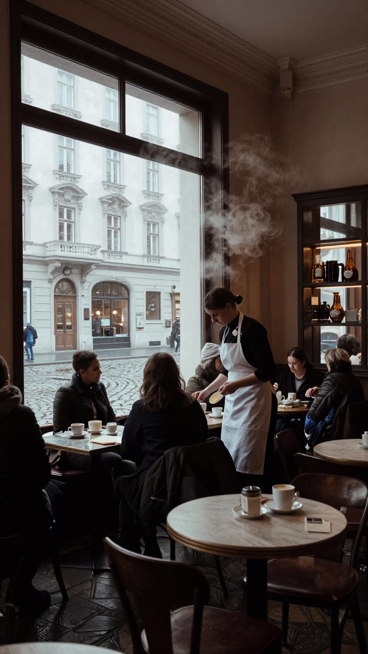 Café Interior in Vienna in in Vienna, Austria