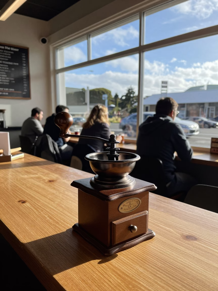 Cafe Interior in Wellington at The Late Morning Light in in Wellington, New Zealand