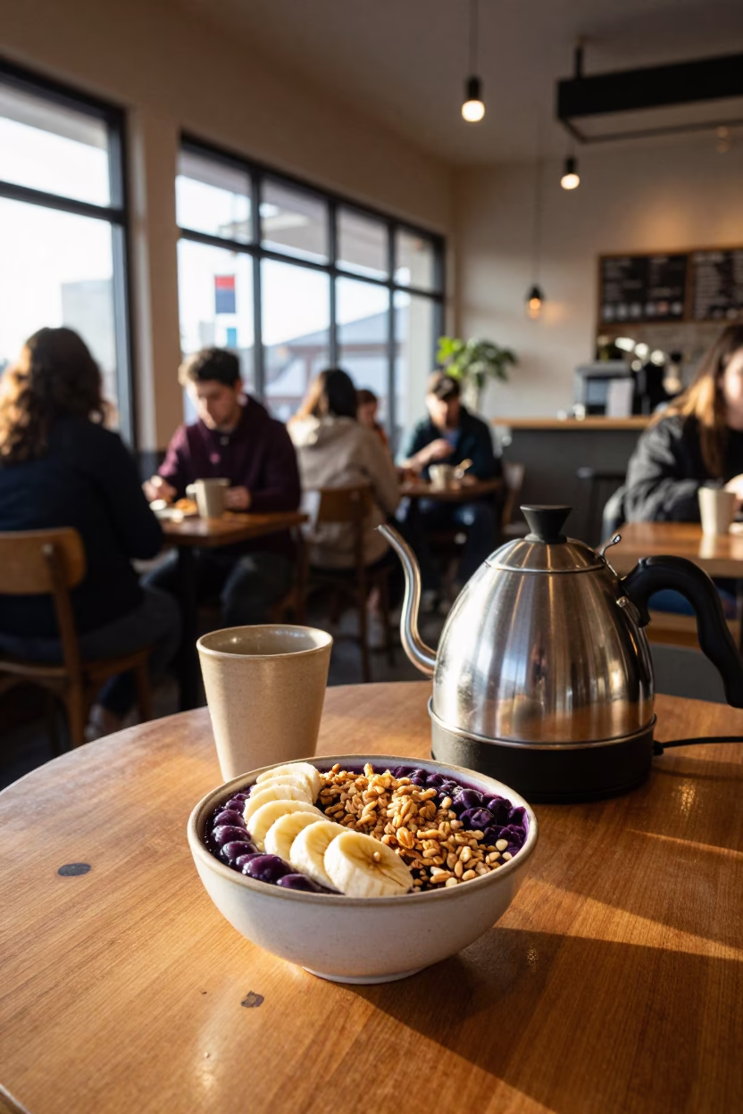 Cafe Interior just after sunrise in Seattle in in Seattle, Washington, United States