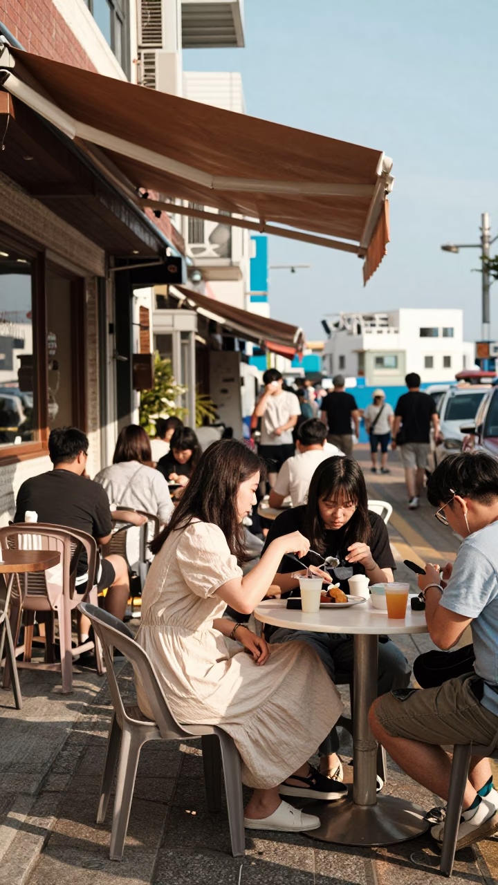 Cafe Scene in Busan at The Early Afternoon Light in in Busan, South Korea