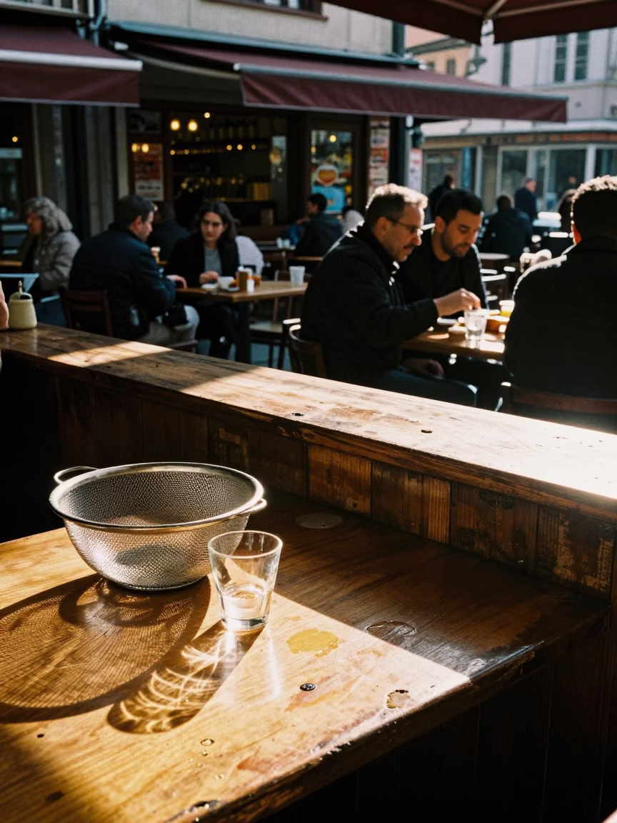 Cafe Scene in Istanbul at The Early Afternoon Light in in Istanbul, Turkey