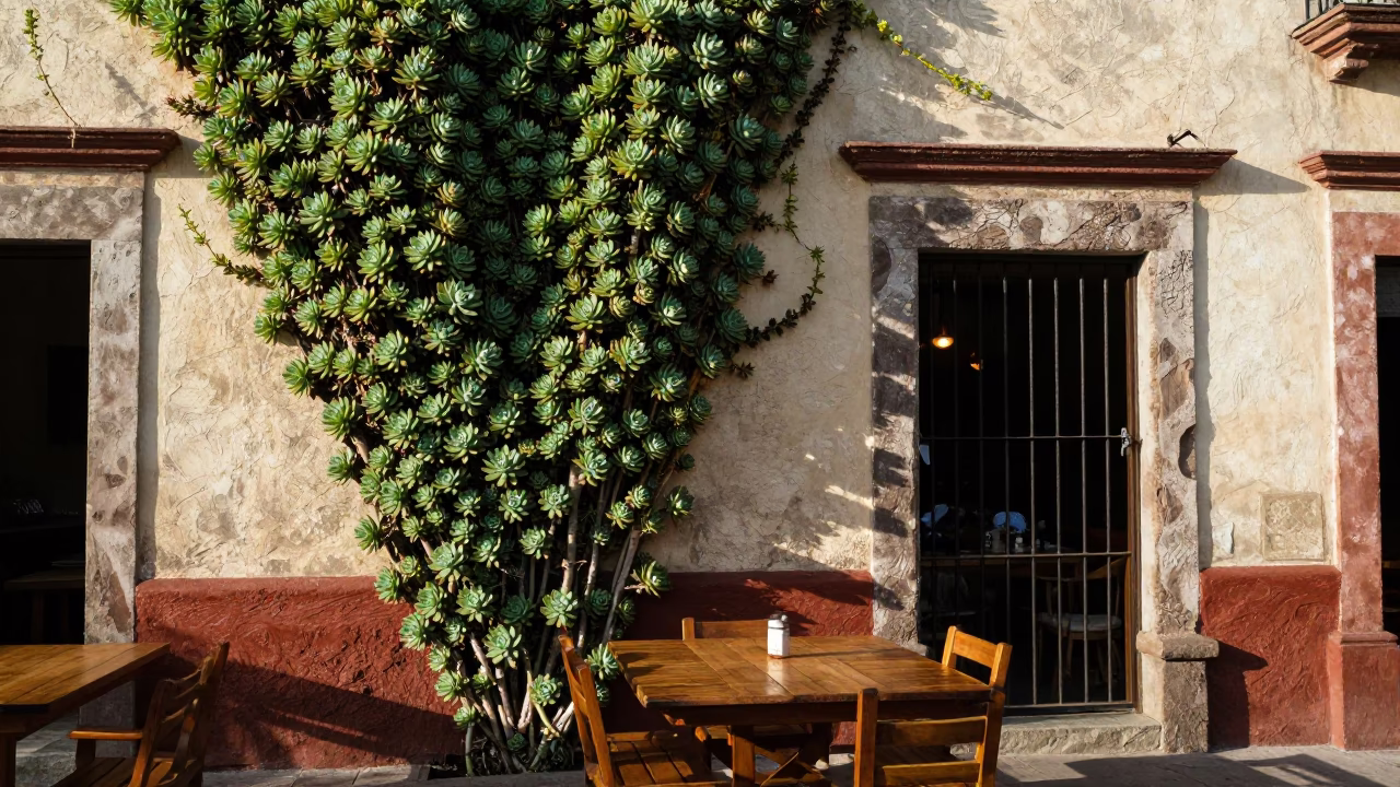 Cafe Scene in Oaxaca at The Early Afternoon Light in in Oaxaca, Mexico