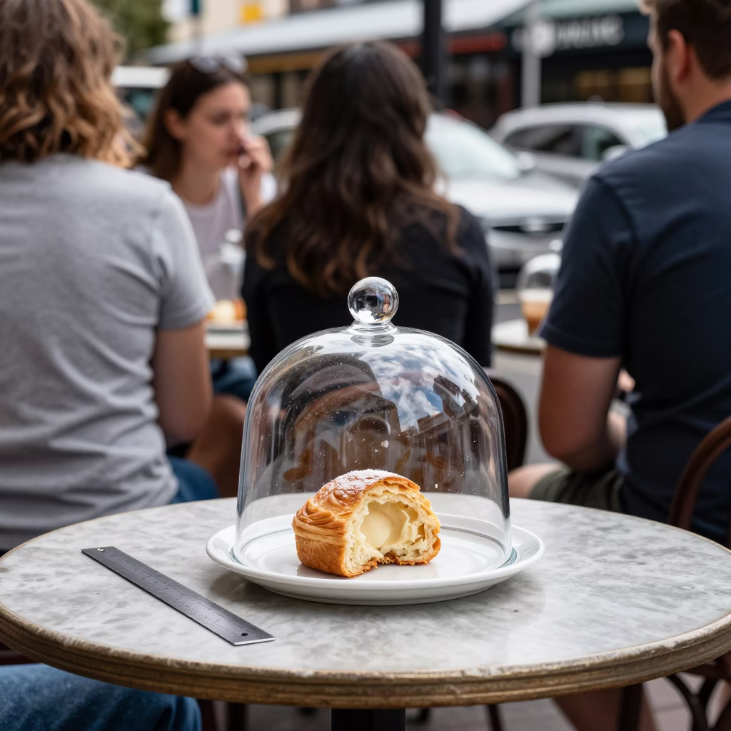 Cafe Scene in Sydney at Flat Noon Light in in Sydney, New South Wales, Australia