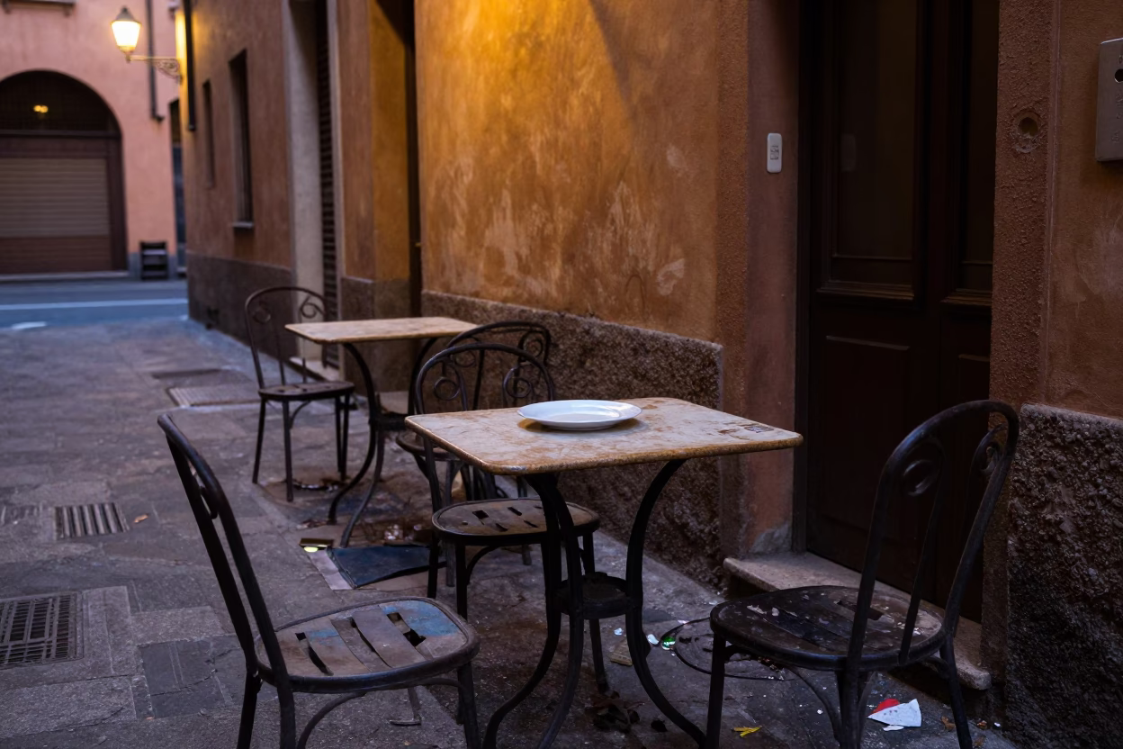 Café Table in Bologna in in Bologna, Italy