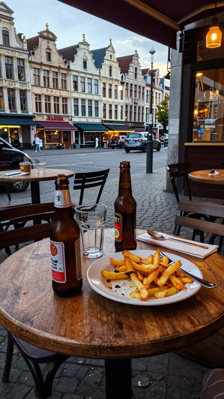 Cafe Table in Brussels in in Brussels, Belgium