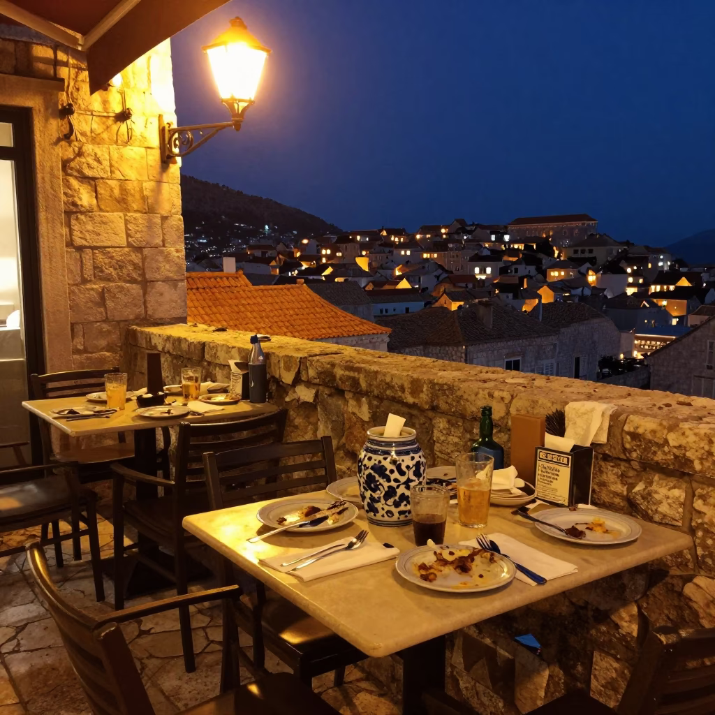 Café Table in Dubrovnik in in Dubrovnik, Croatia