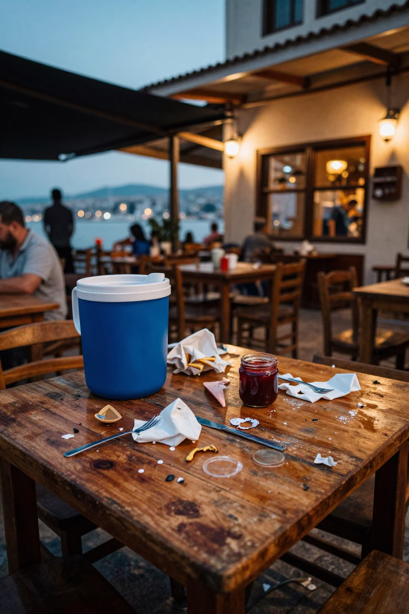 Cafe Table in Izmir in in Izmir, Turkey