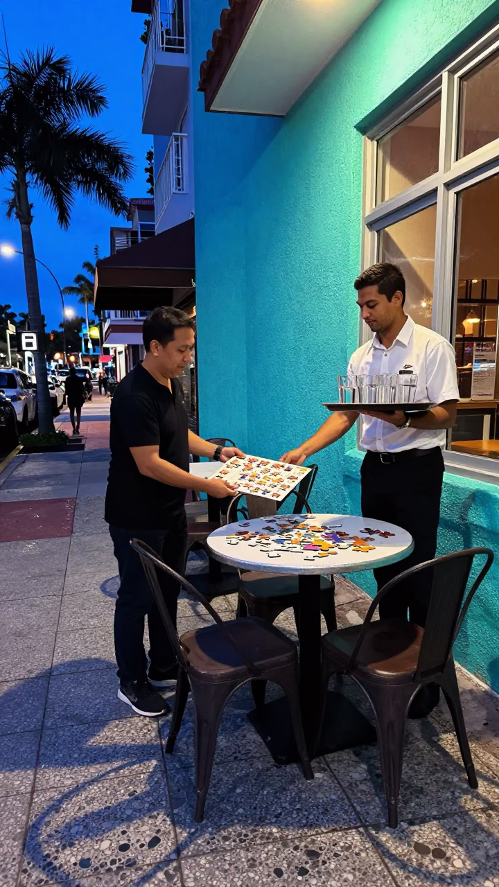 Café Table in Miami in in Miami, Florida, United States