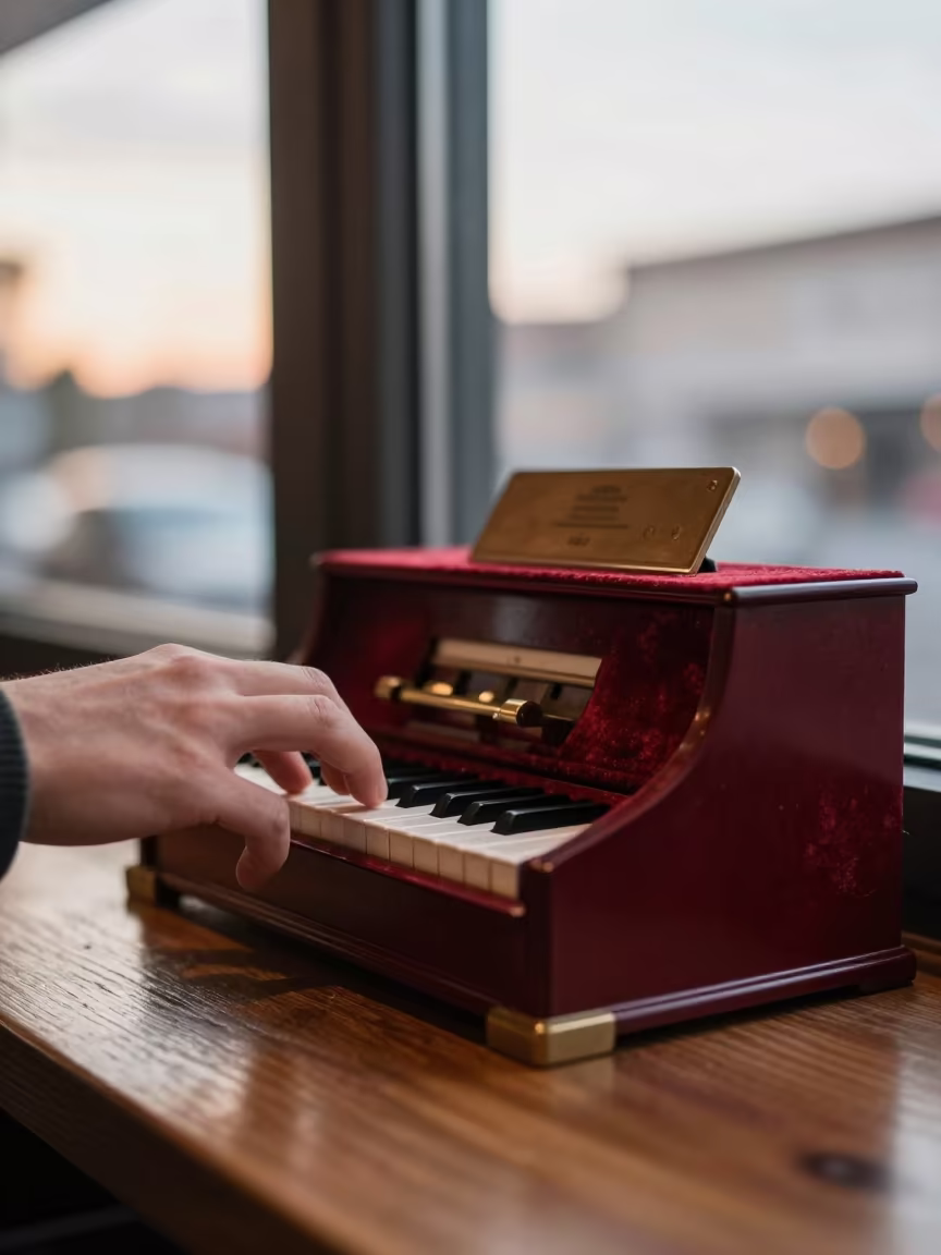 Cafe Table Organist Close-Up at Sunrise in on a cafe table by a window near Isla Margarita