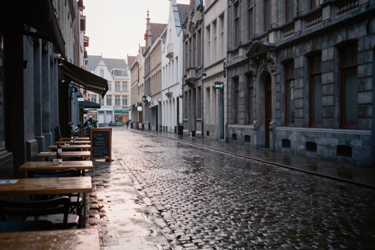 Café Terrace in Brussels in in Brussels, Belgium