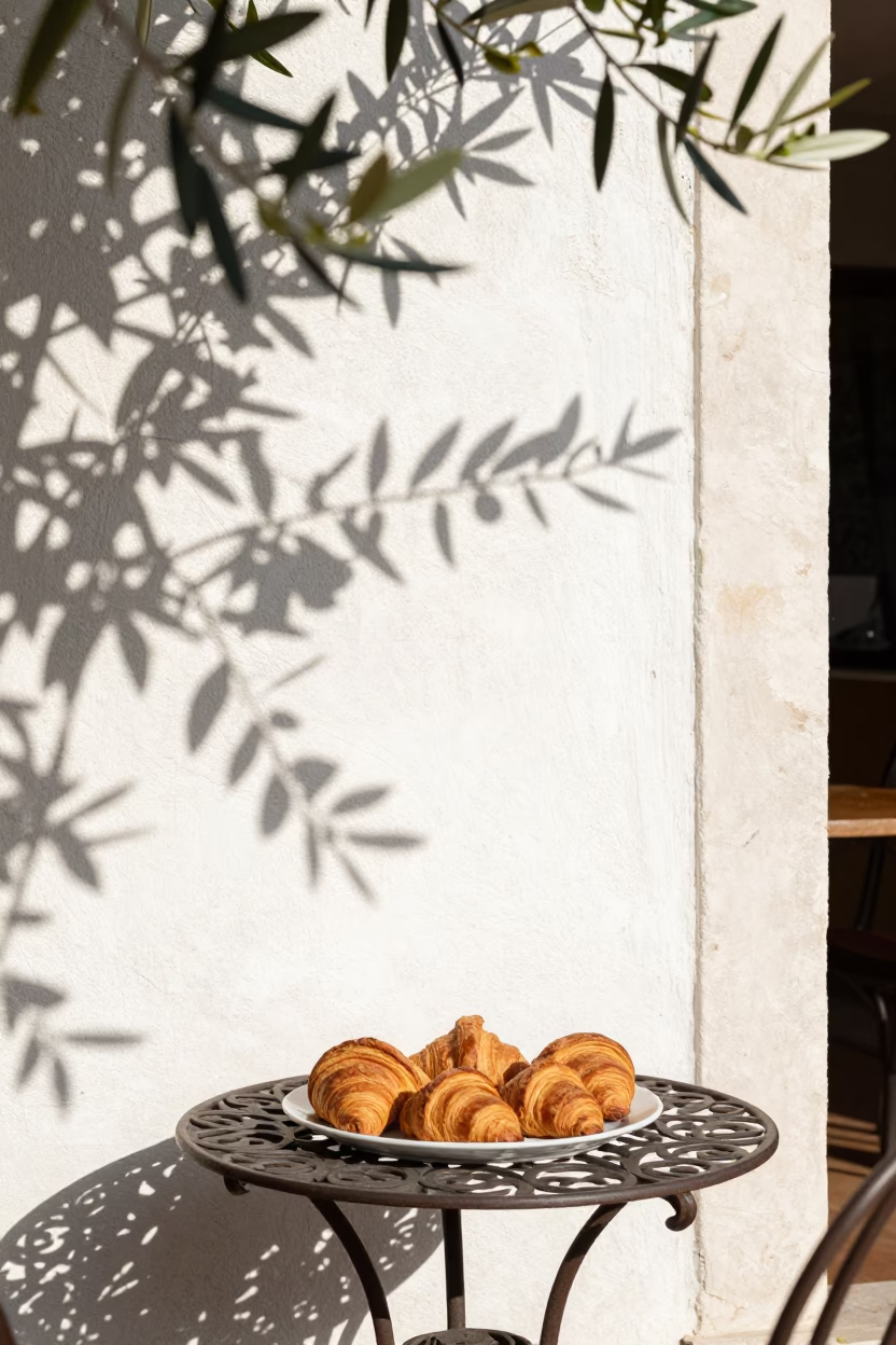 Cafe Terrace in Marseille at Late Morning Light in in Marseille, France