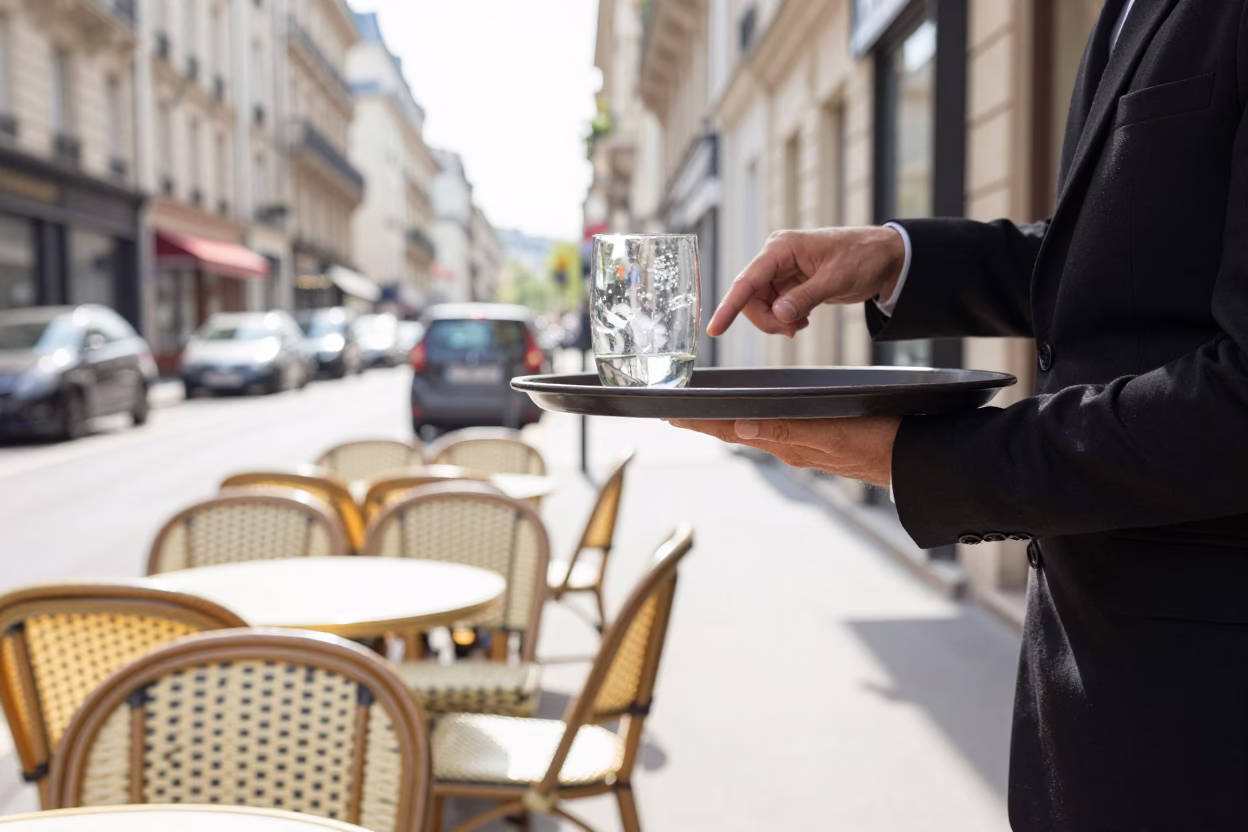 Café Terrace in Paris in in Paris, France