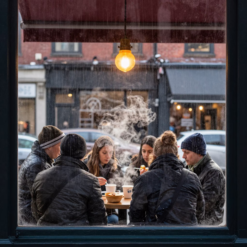 Cafe Window in Boston in in Boston, Massachusetts, United States