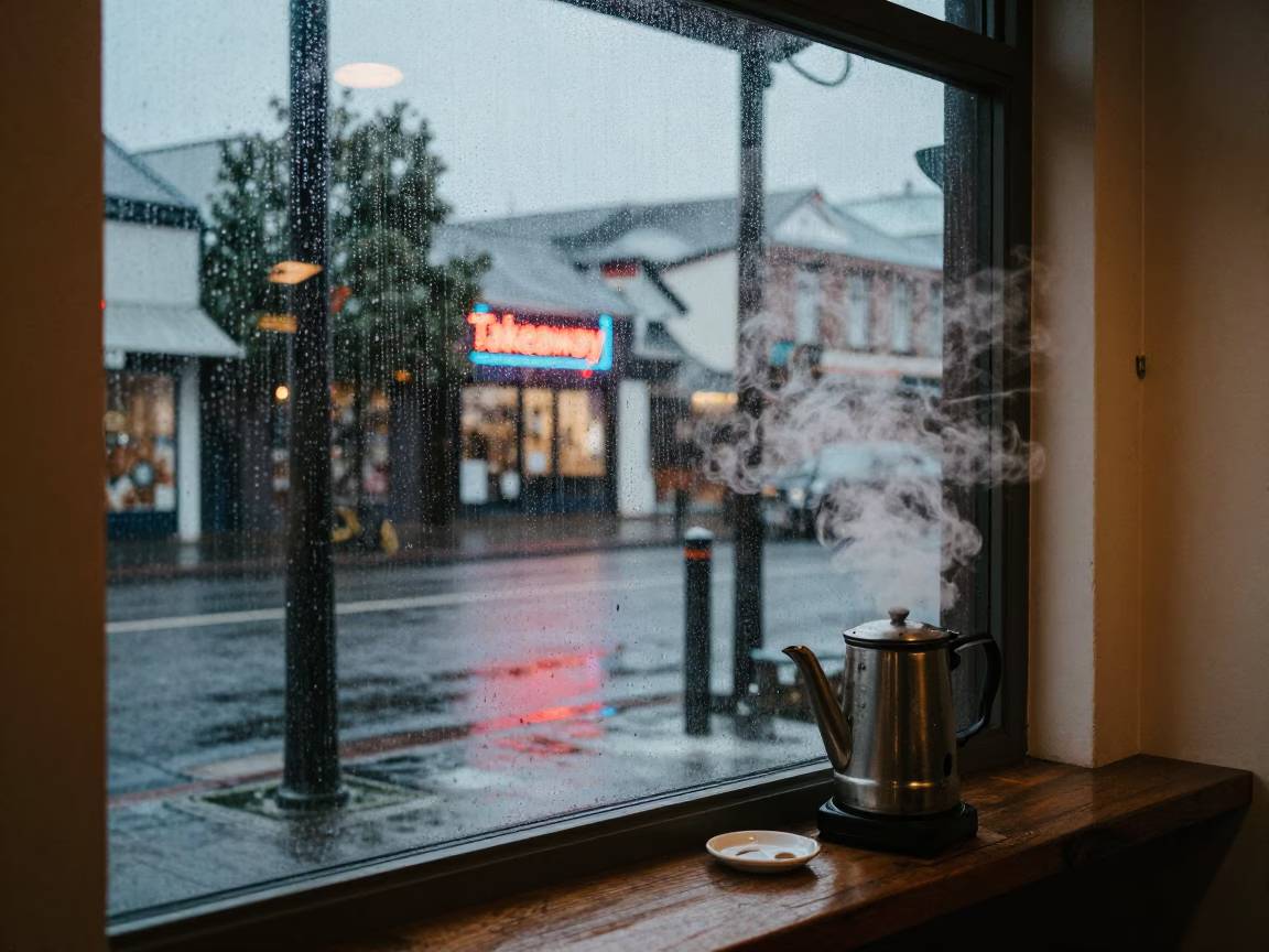 Café Window in Christchurch in in Christchurch, New Zealand
