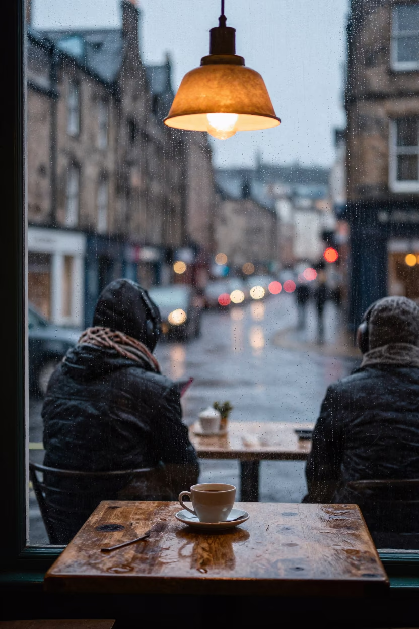 Cafe Window in Edinburgh in in Edinburgh, United Kingdom