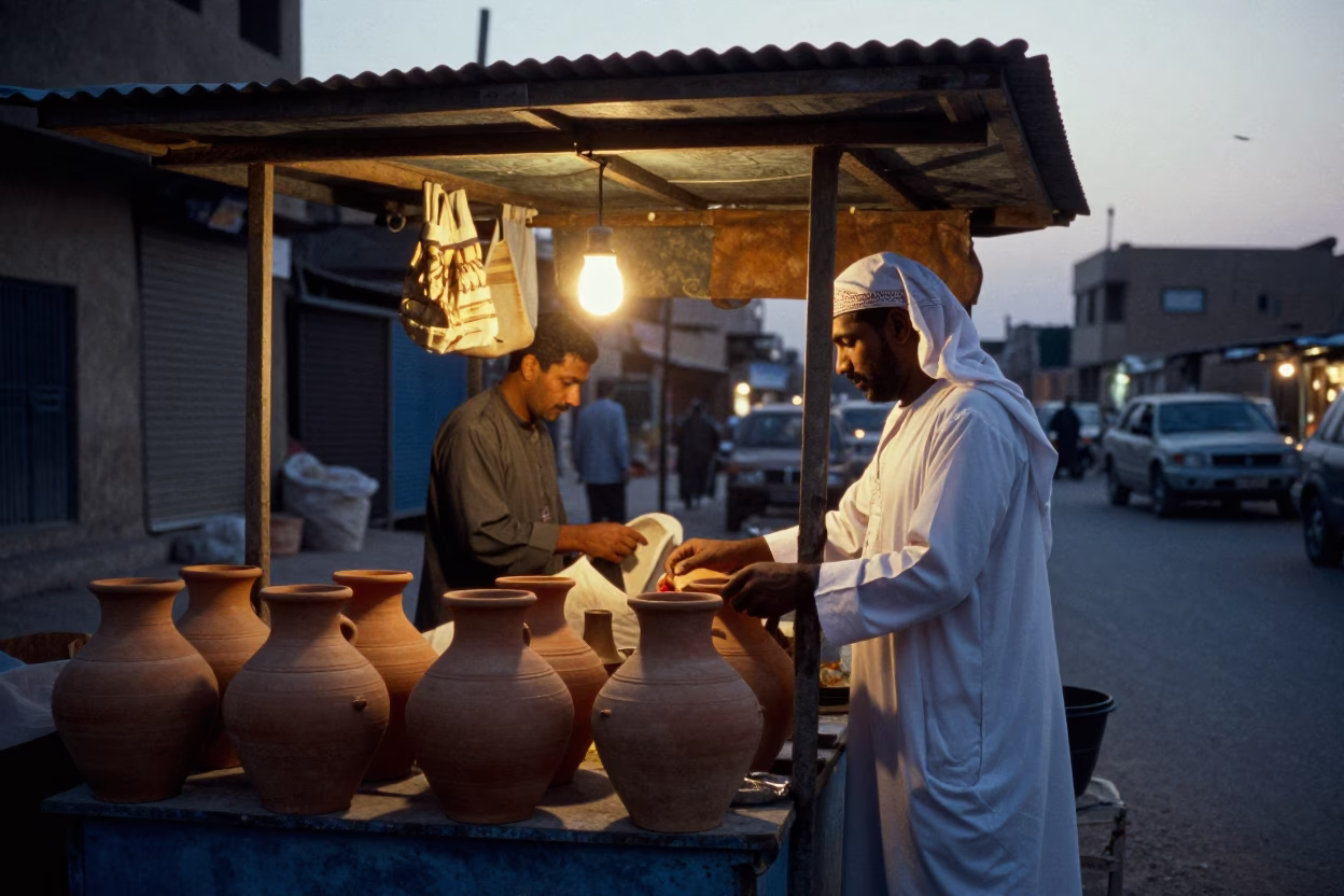 Cairo Before Dawn at Sunrise Light in in Cairo, Egypt