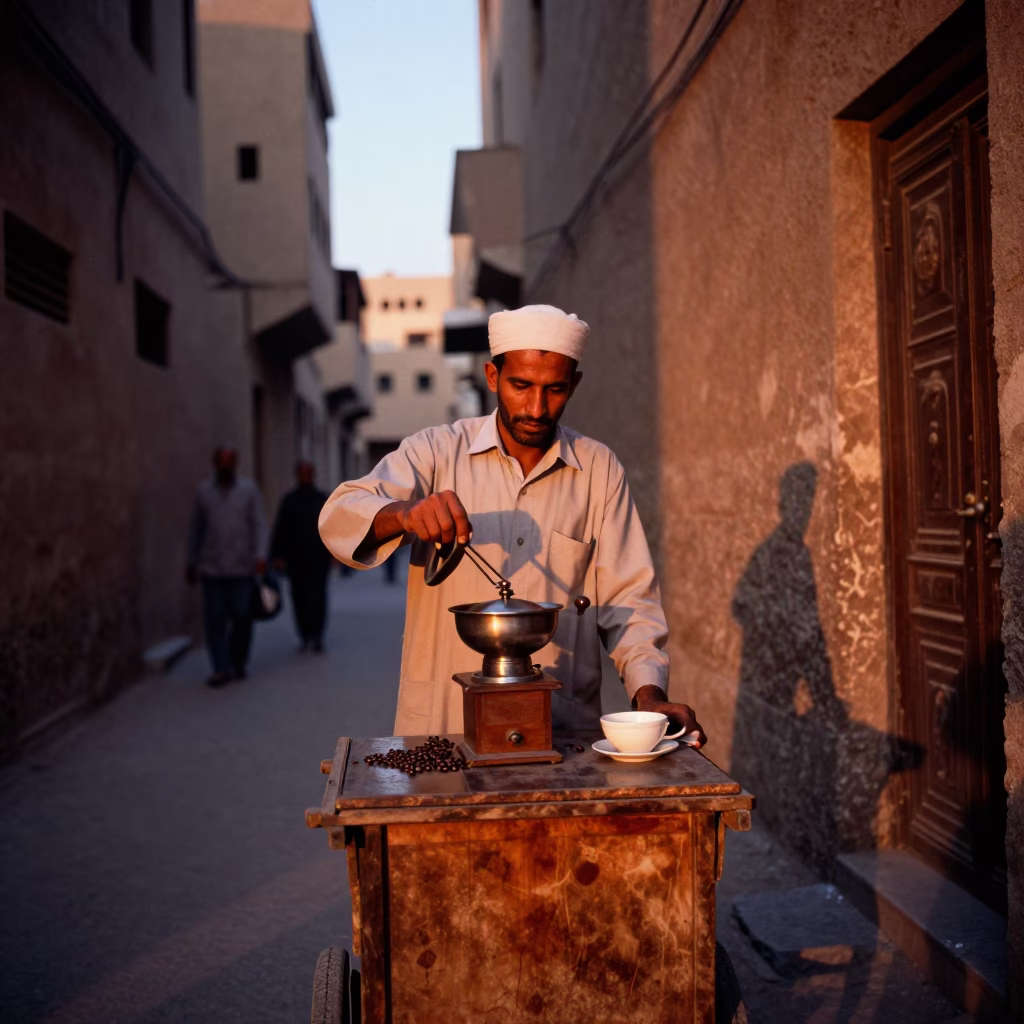 Cairo Before Dusk at Copper-toned Light Before Dusk in in Cairo, Egypt