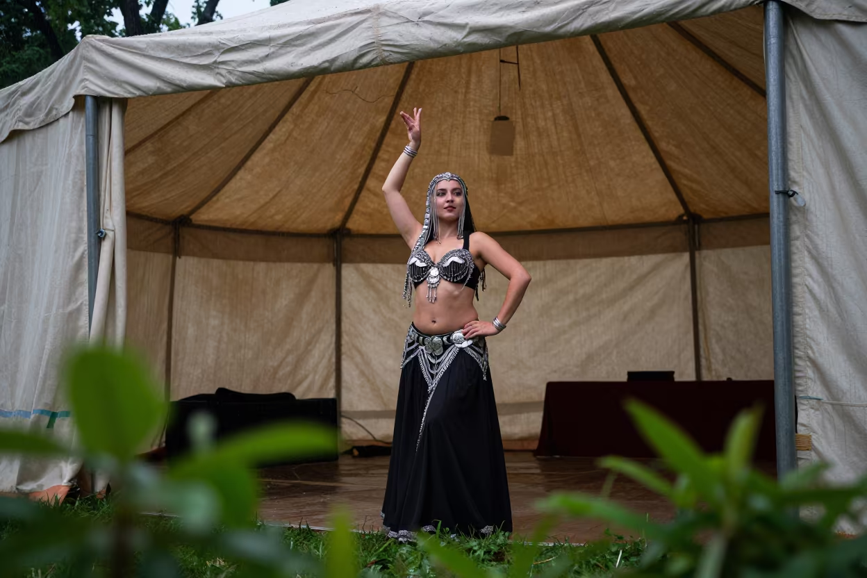 Cairo Belly Dancer in St Petersburg Summer Light in in St Petersburg