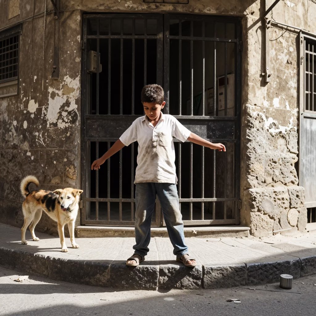 Cairo Dog at Late Morning Light in in Cairo, Egypt