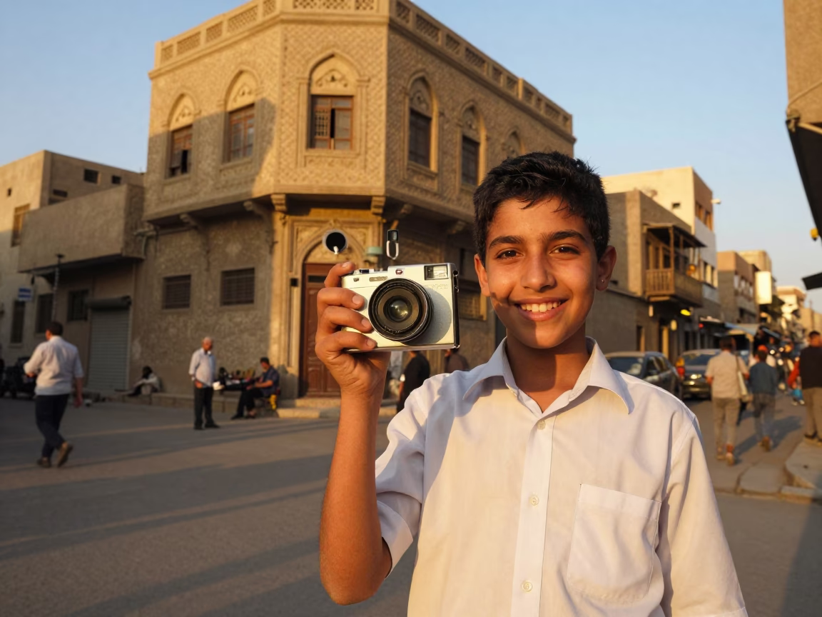Cairo Egypt Golden Hour Street Scene with Traditional Decor and Local Life in in Cairo, Egypt