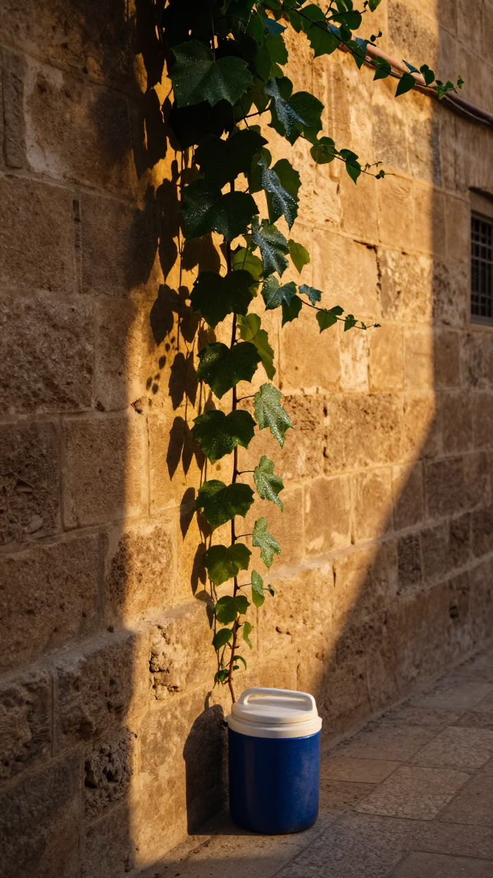 Cairo Egypt Honeyed Evening Light Flour Dust and Vine on Stone in in Cairo, Egypt