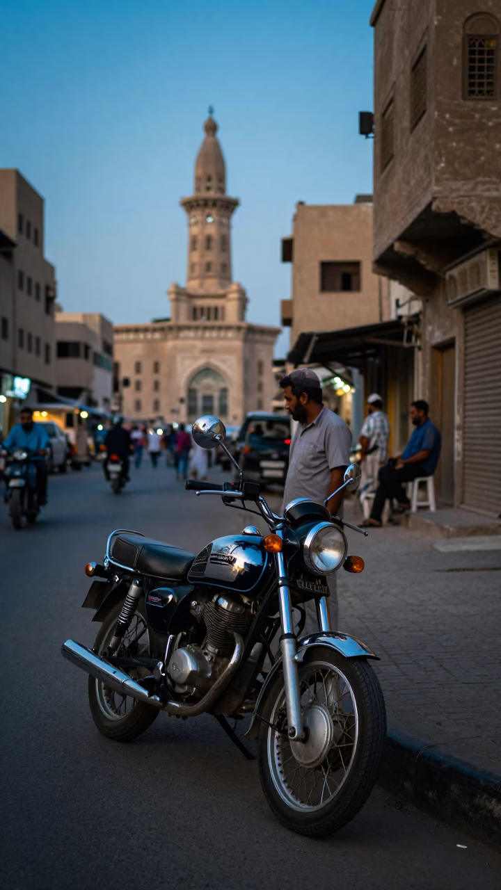 Cairo Egypt Nautical Dawn Street Scene with Vintage Details and Local Life in in Cairo, Egypt