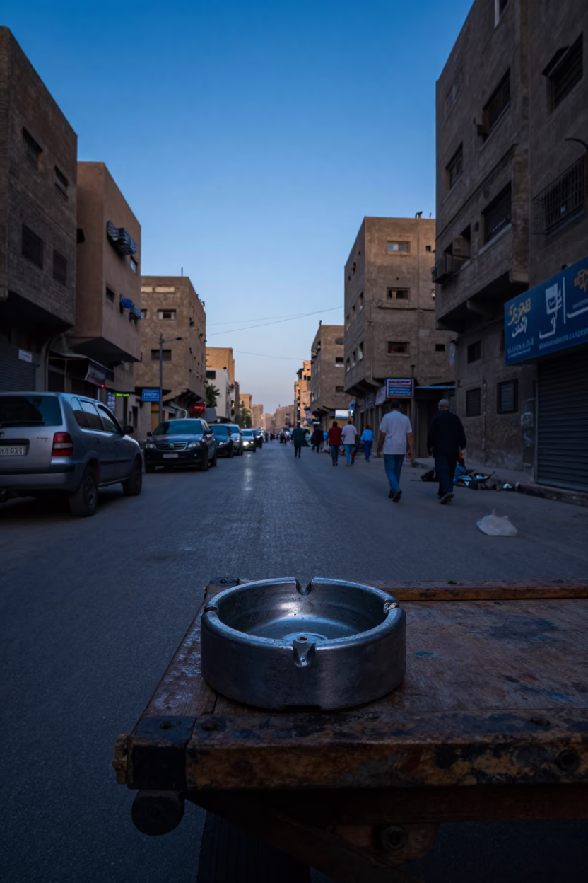 Cairo Egypt Pre-Dawn Street Scene with Ashtray and Urban Details in in Cairo, Egypt