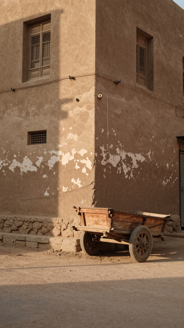 Cairo Egypt Street Scene Early Morning Light With Traditional Clay Pitcher And Wooden Cart in in Cairo, Egypt