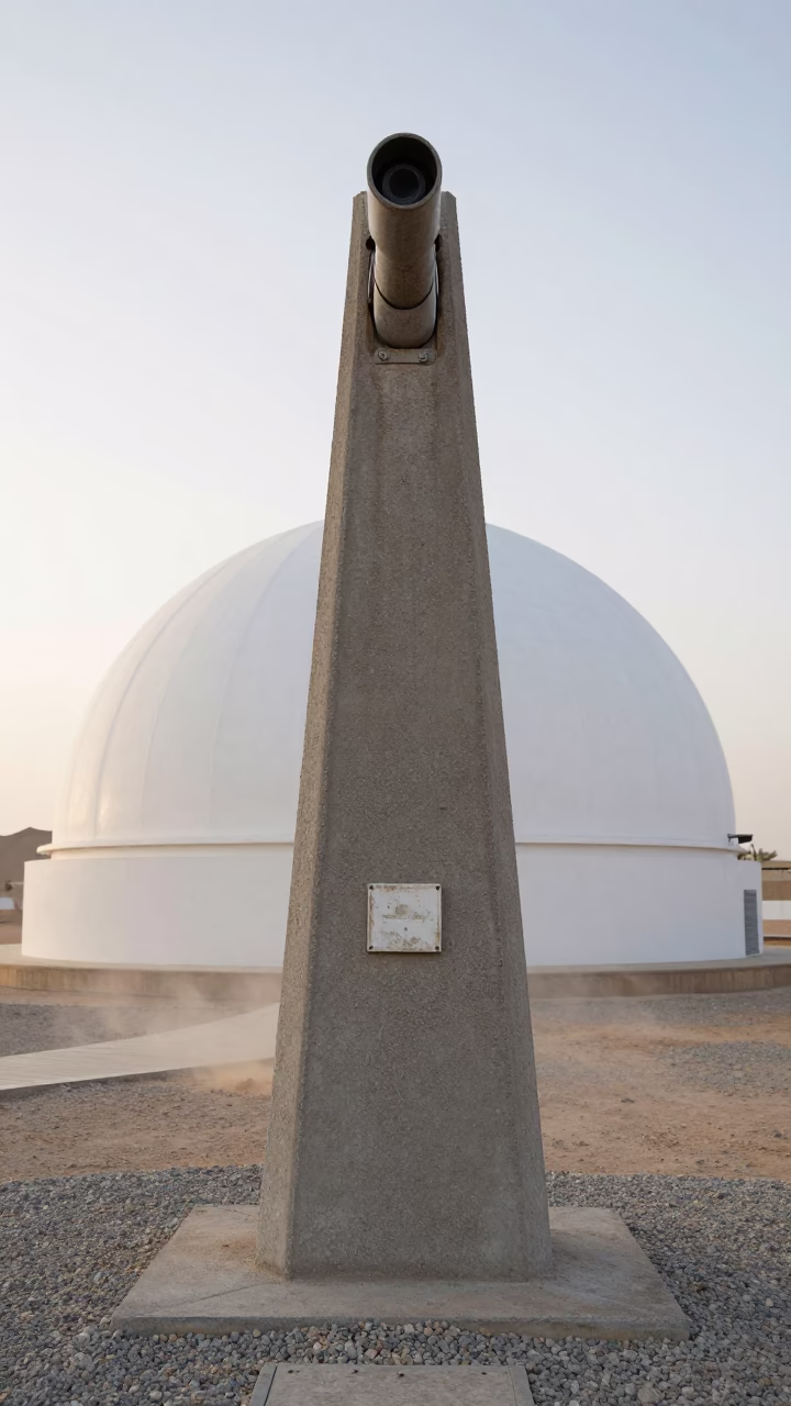 Cairo Observatory Telescope Pier Sunrise in beside an observatory dome in Cairo
