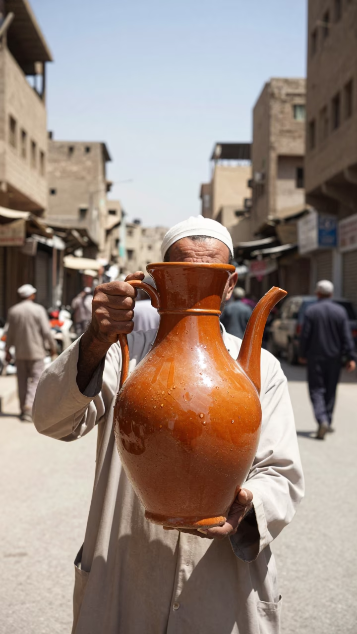 Cairo Street Scene at The Flat Glare Of Noon Light in in Cairo, Egypt