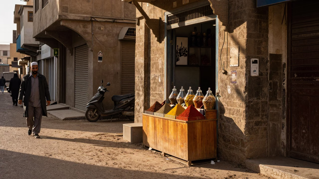 Cairo Street Scene at The Late Afternoon Light in in Cairo, Egypt