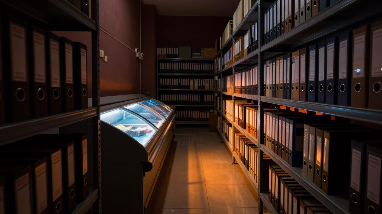 Cake Book Binder in Bogura Stockroom Night in inside a stockroom behind the sales floor in Bogura