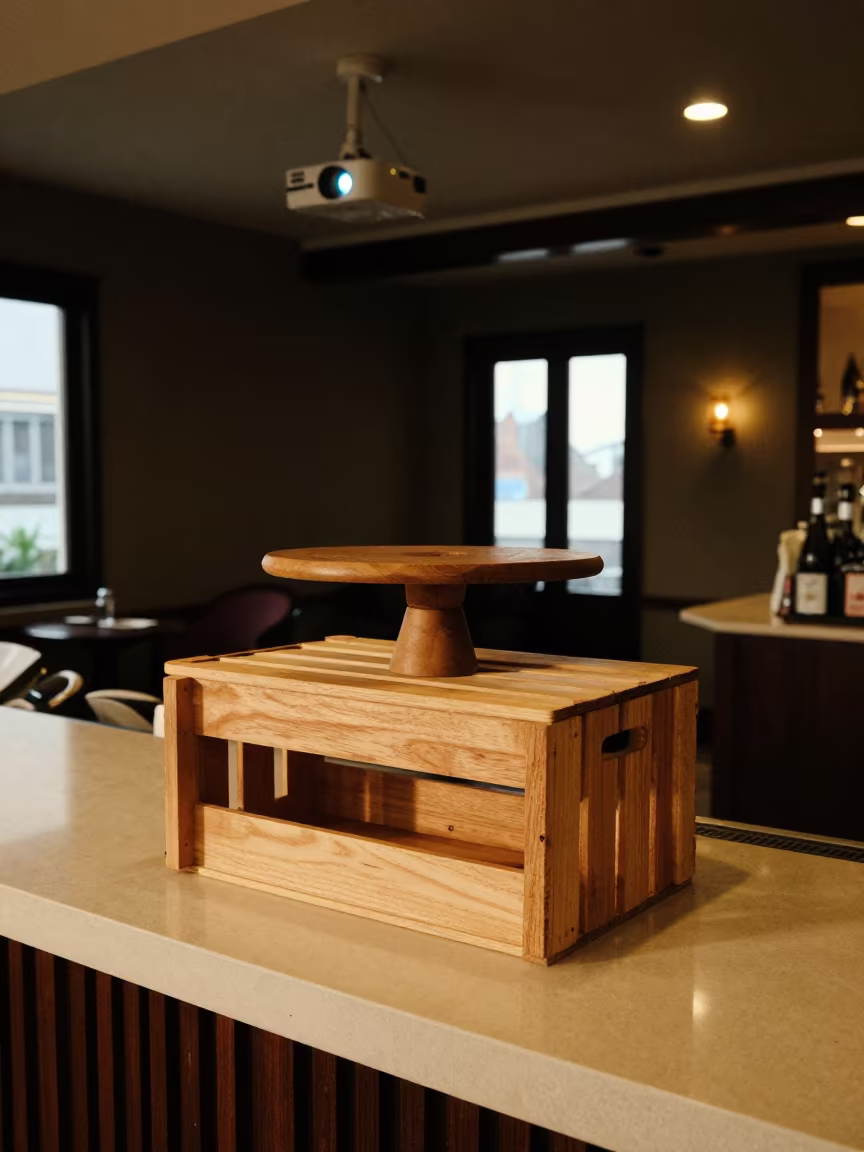 Cake Stand Crate in Kuala Lumpur Hotel Before Dawn in inside a hotel lobby in Chinatown, Kuala Lumpur