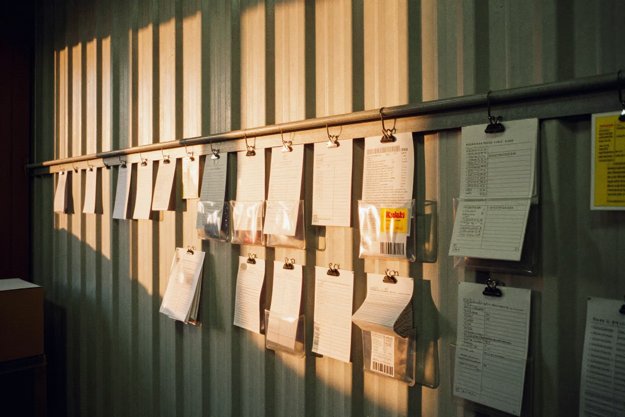 Calgary Warehouse Route Wall After Rush in inside a warehouse aisle in Calgary