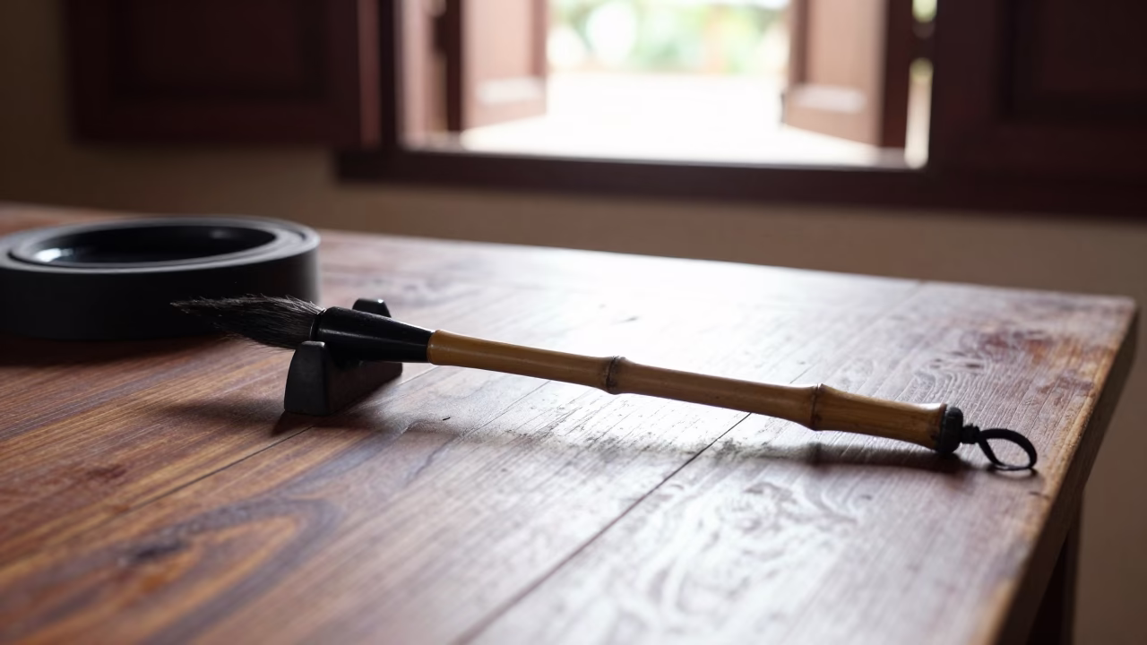 Calligraphy Brush in Luang Prabang in in Luang Prabang, Laos