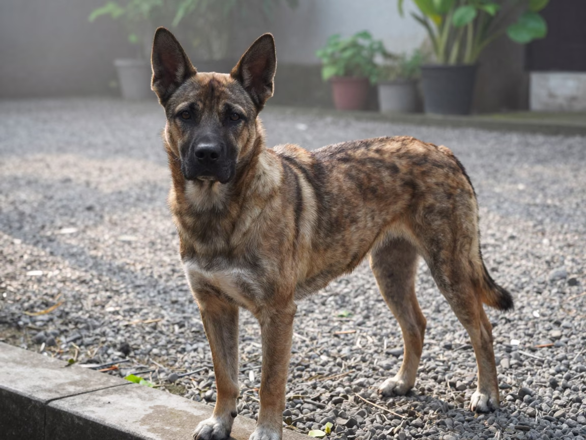Calupoh Portrait Near Surabaya Garden Edge in near a garden edge with soft morning light and an uncluttered background near Surabaya