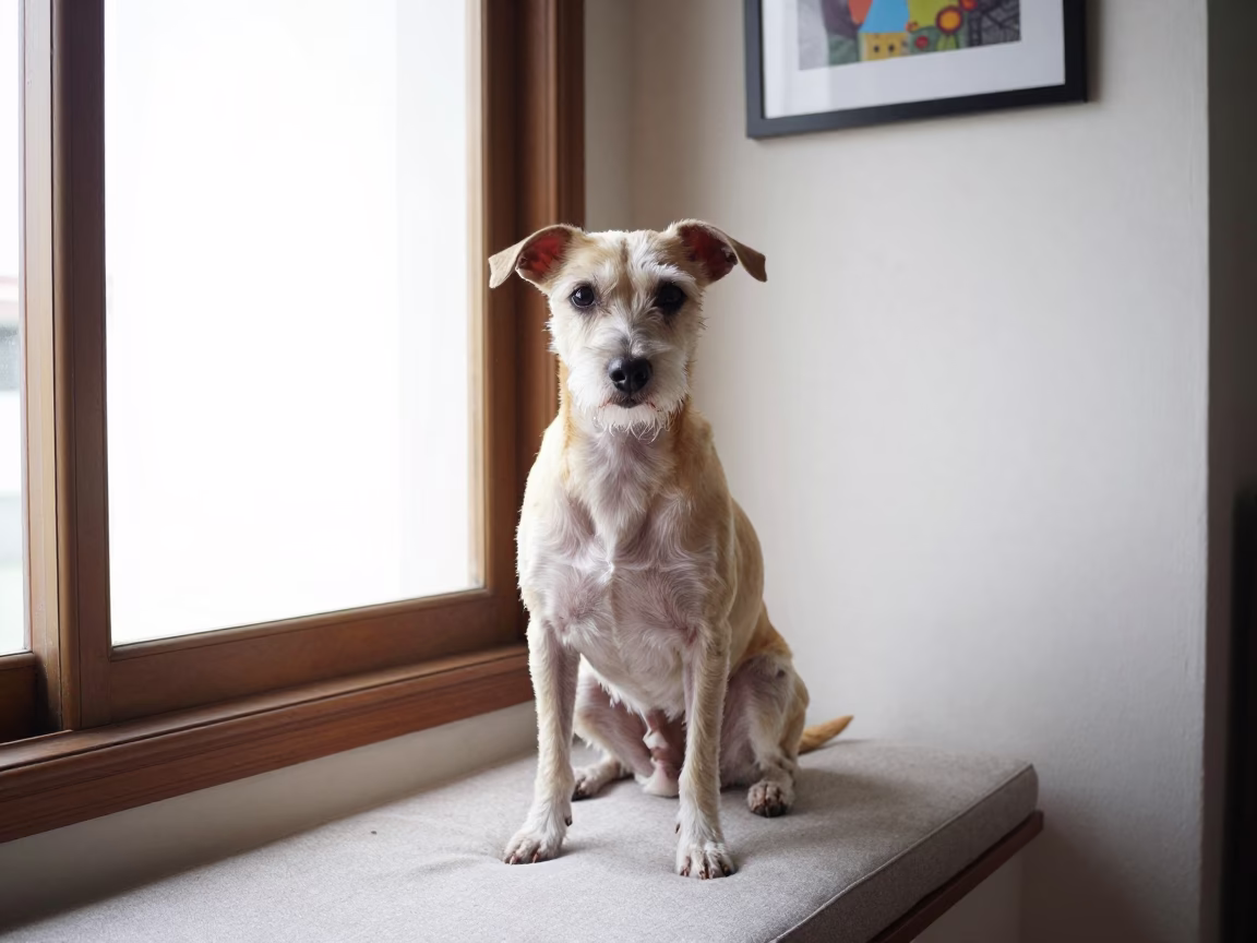 Calupoh Portrait on Caracas Window Seat in on a cushioned window seat with soft side light and an uncluttered background in Caracas