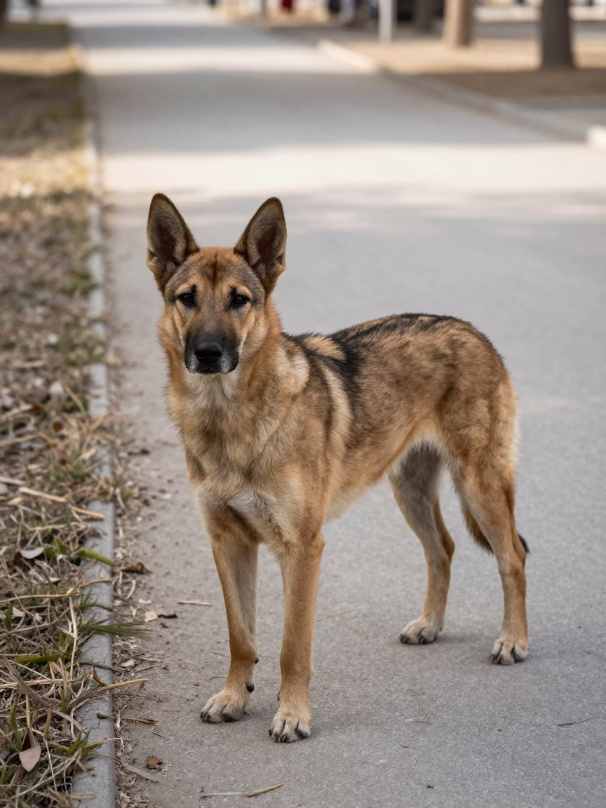 Calupoh Portrait on Quiet Mazar-i-Sharif Path in along a quiet park path with soft open shade and a clean background in Mazar-i-Sharif
