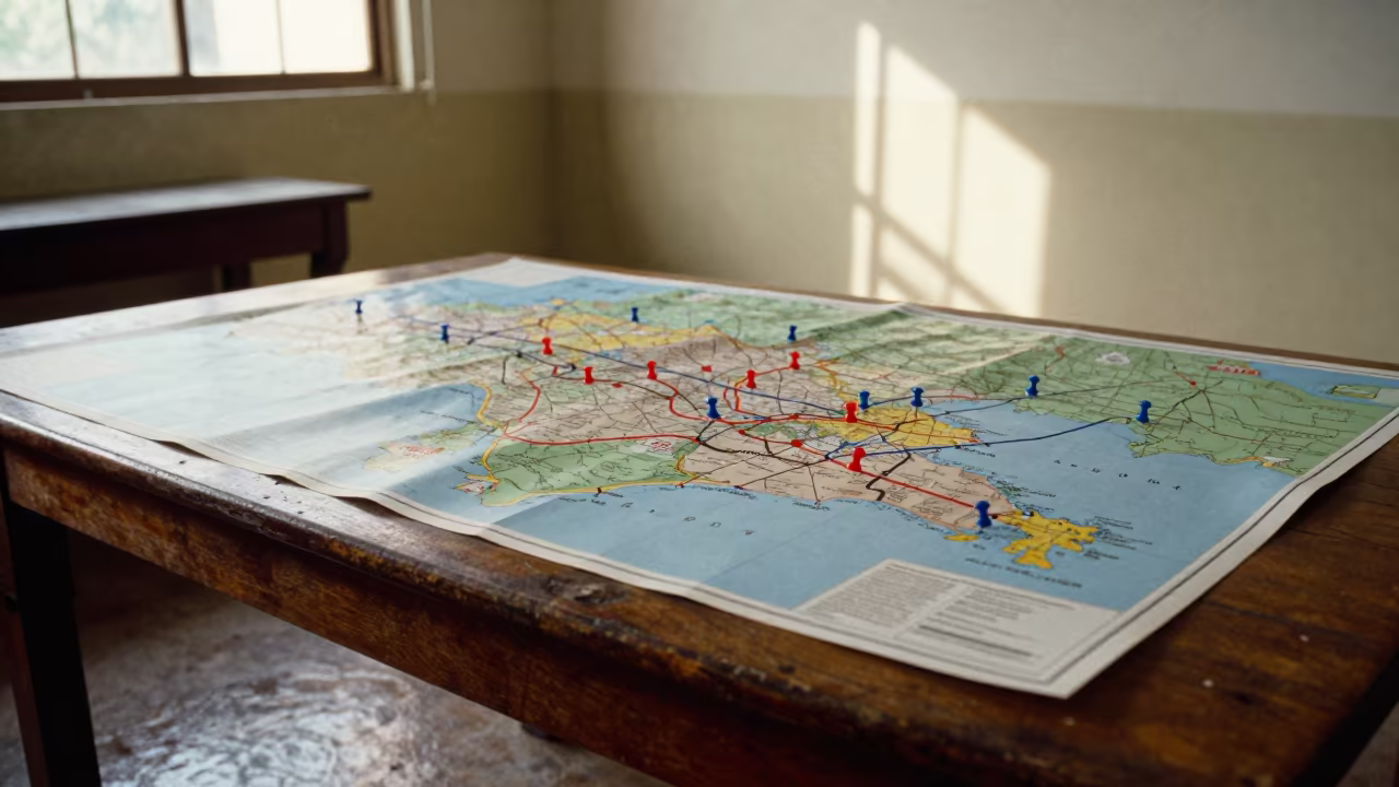 Campaign Map with Pins in Nagpur Hall in in a community center hall near Nagpur