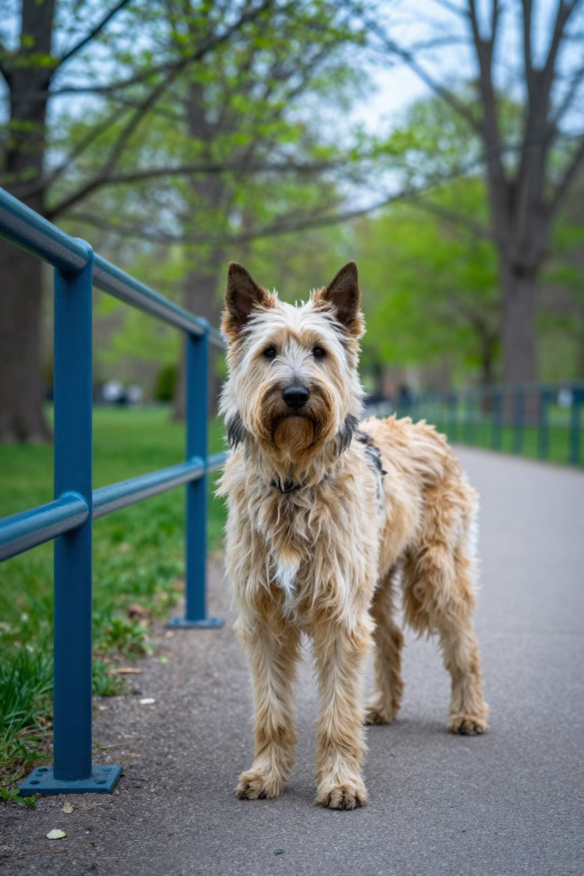 Canaan Dog Portrait on Alexandria Park Path in along a quiet park path with soft open shade and a clean background in Alexandria