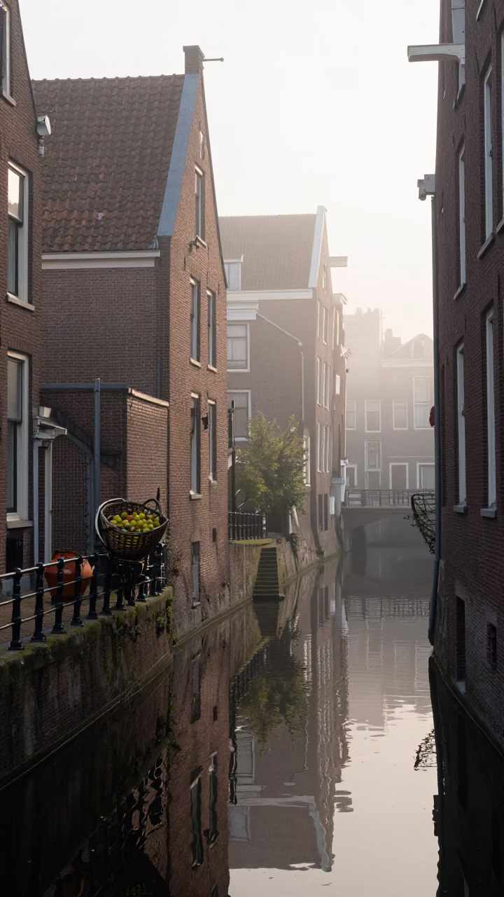 Canal Alley in Amsterdam in in Amsterdam, Netherlands