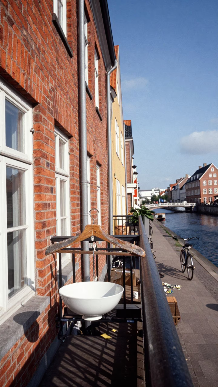 Canal Cyclist in Copenhagen in in Copenhagen, Denmark