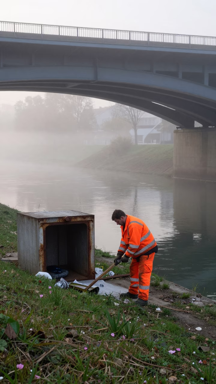 Canal Embankment in Vienna in in Vienna, Austria
